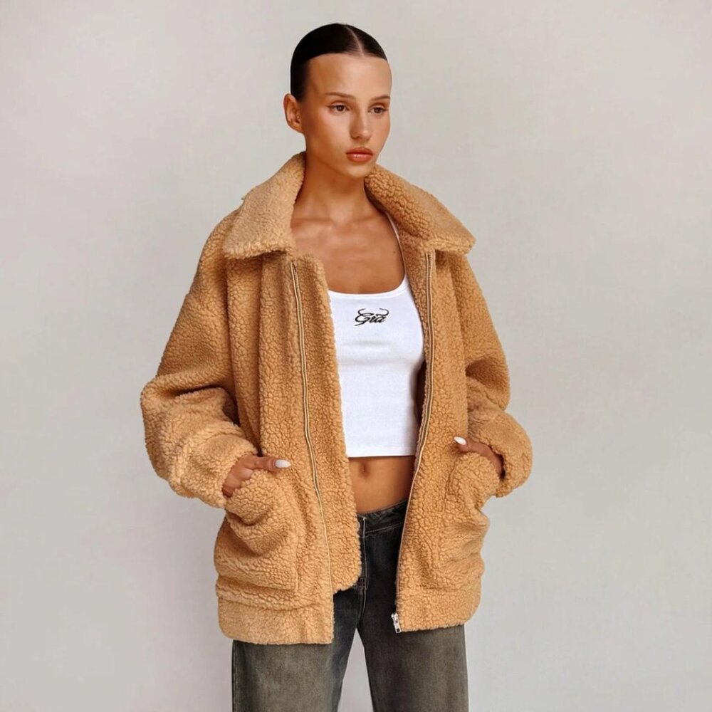 BNWT I.AM.GIA teddy pixie coat in caramel